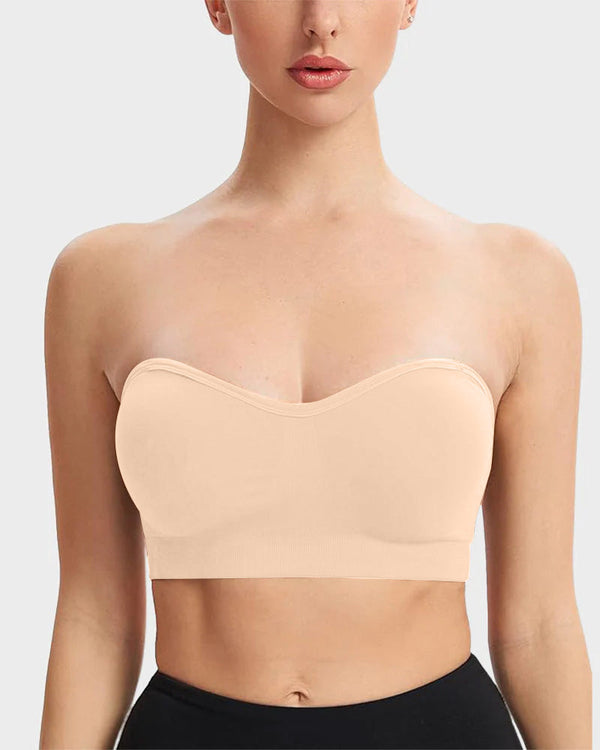 Wireless Strapless Bandeau Bra with Anti‑Slip Silicone Support