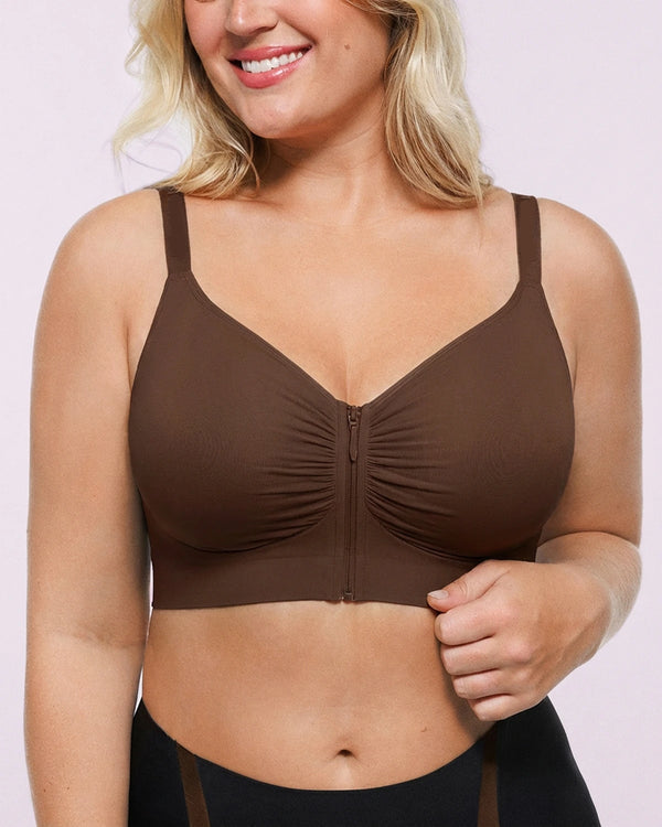 Bare Essentials Skin Flow Front-Zipper Wireless Bra
