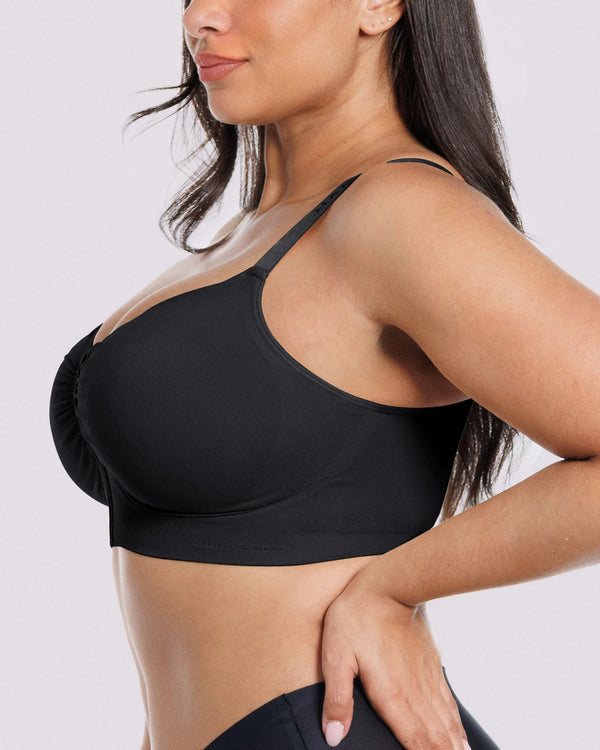 Bare Essentials Skin Flow Front-Zipper Wireless Bra