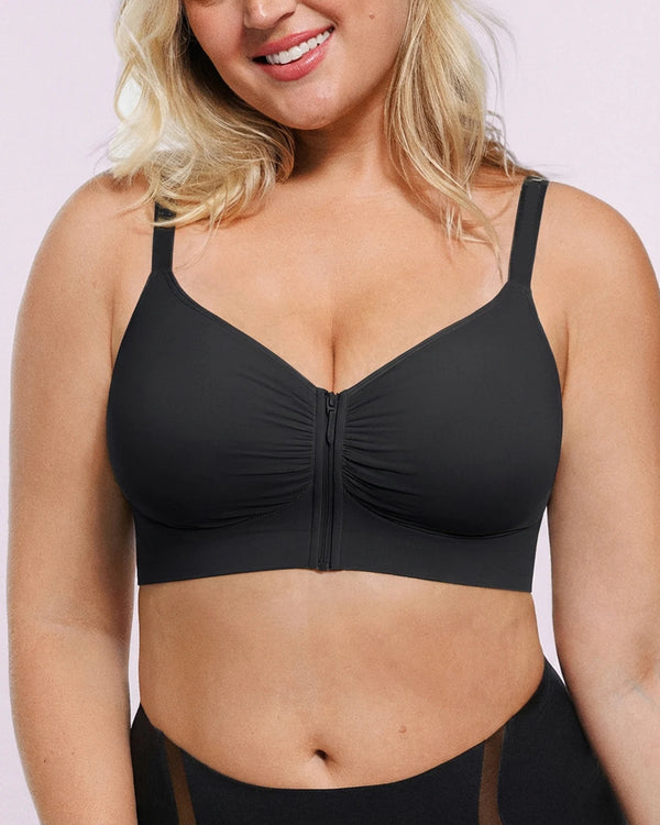 Bare Essentials Skin Flow Front-Zipper Wireless Bra