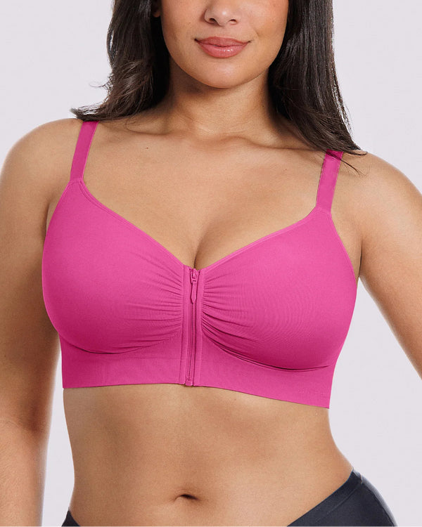 Bare Essentials Skin Flow Front-Zipper Wireless Bra