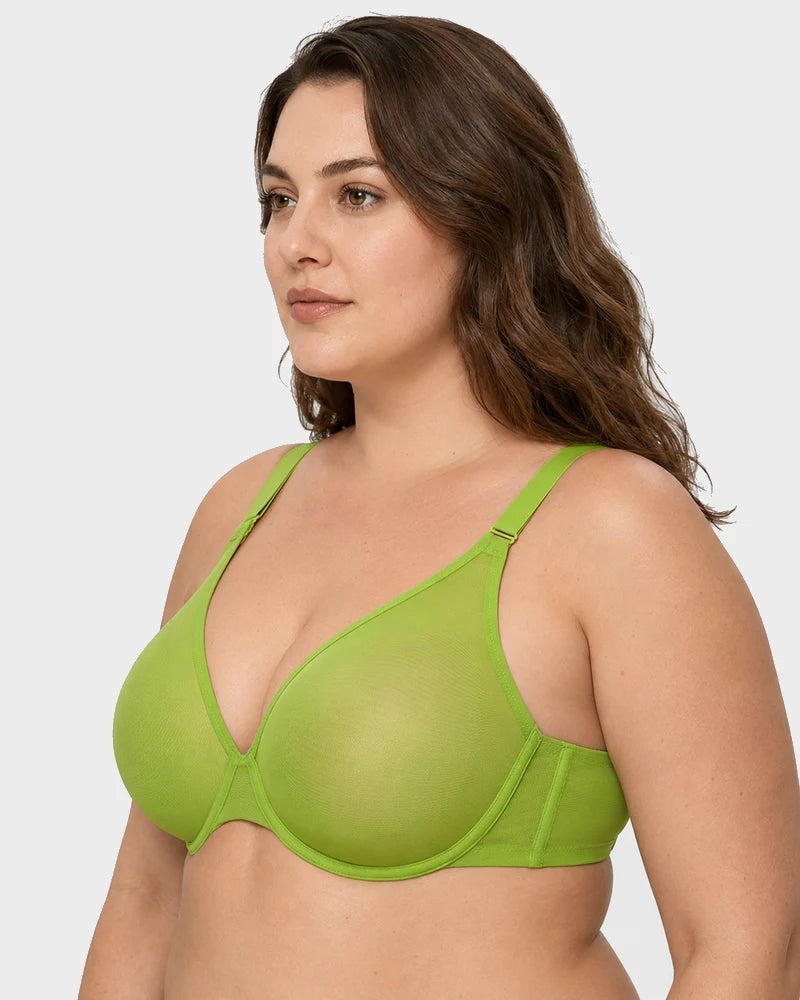 Air Light Plus Size Mesh Underwire Minimizer Bra