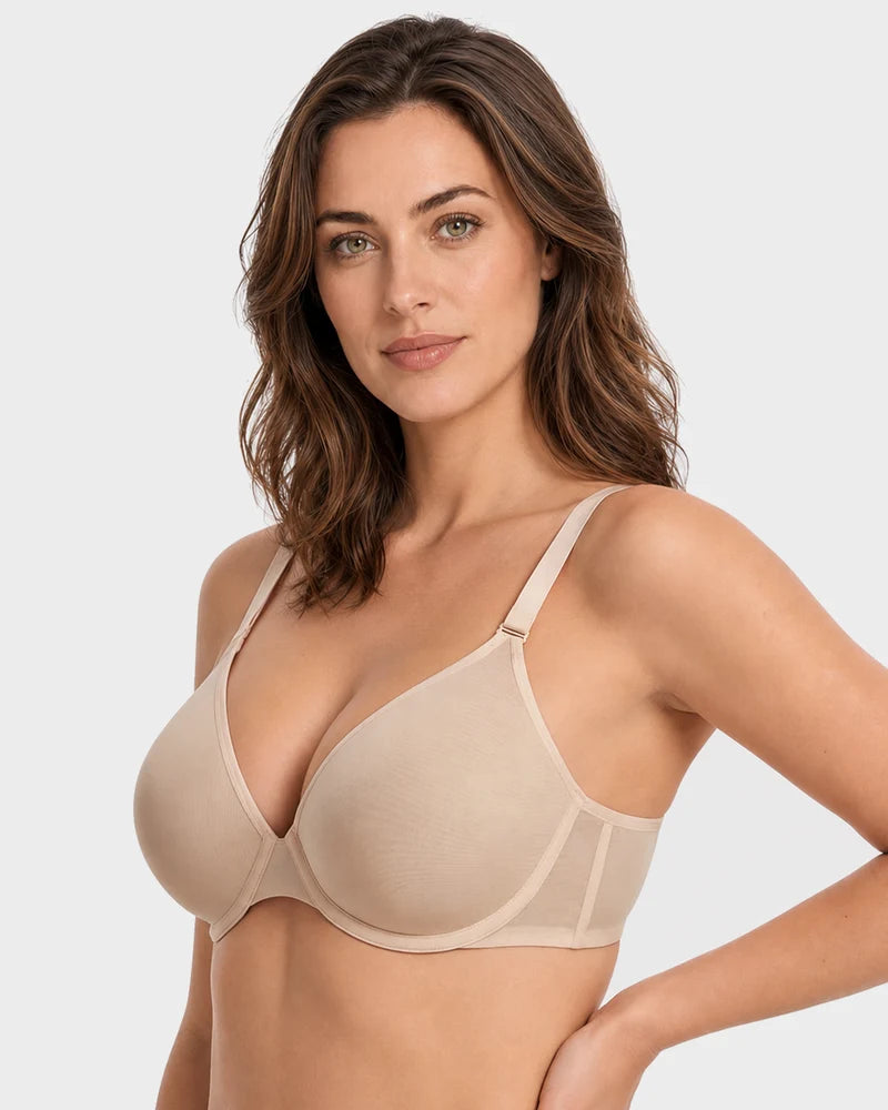 Air Light Plus Size Mesh Underwire Minimizer Bra