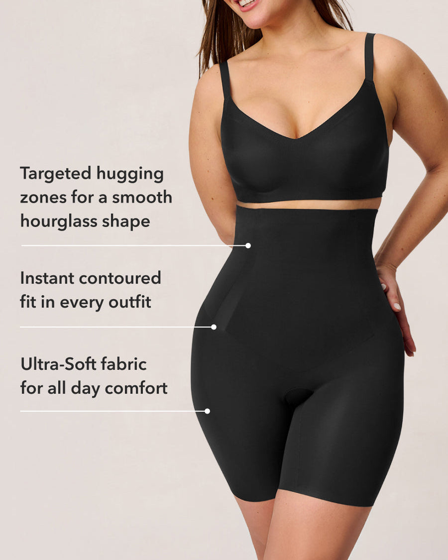 Shapewear Sculpting Shorts for Women Seamless High Waisted Body Shaper Thigh Slimming Underwear
