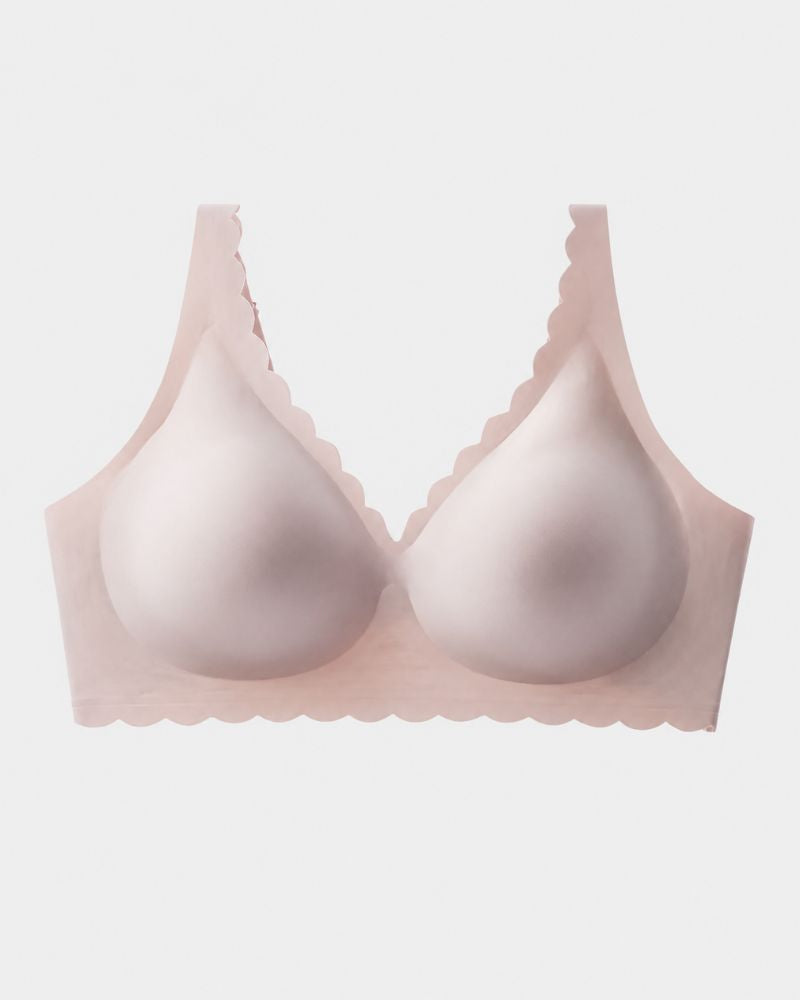 Deep V Seamless Scalloped Wireless Lift Bra