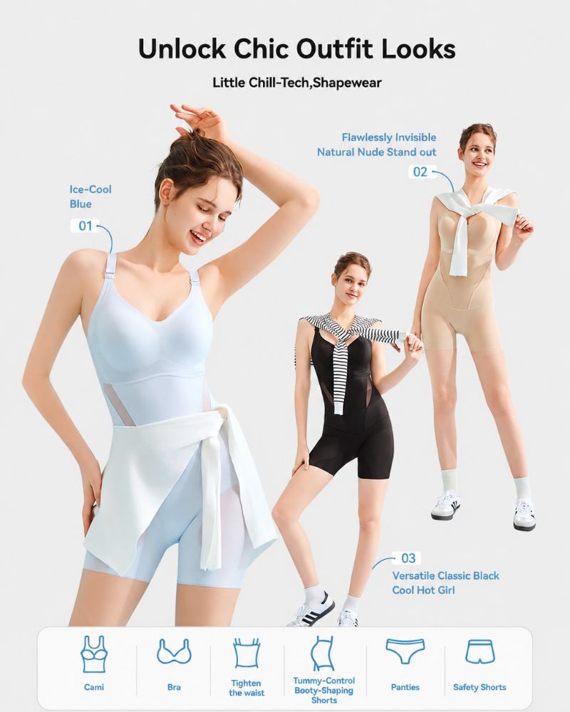 Easy-Off Mesh Cooling 360° Sculpting Shapewear Bodysuit