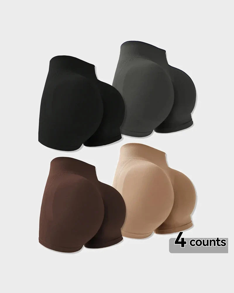 4-Pack High-Waist Seamless Butt-Lifting Shorts