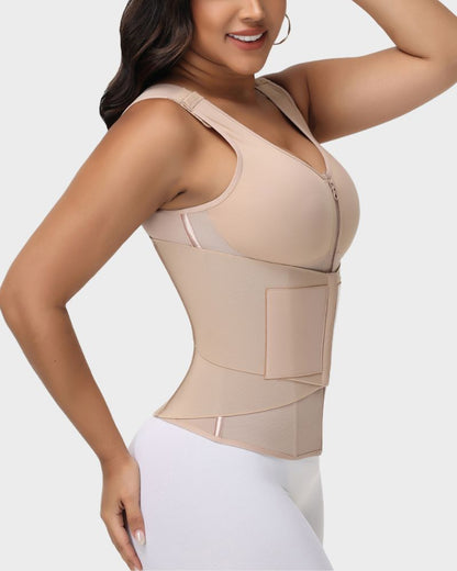 Double Compression Waist Trainer Vest with Built-In Bra