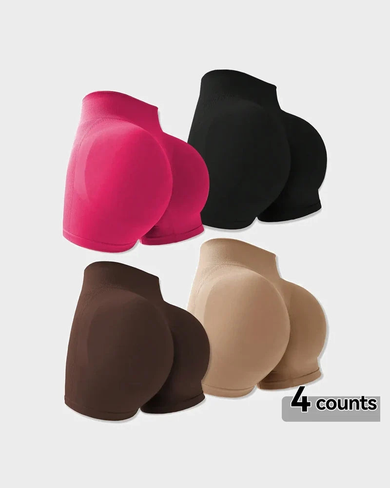 4-Pack High-Waist Seamless Butt-Lifting Shorts