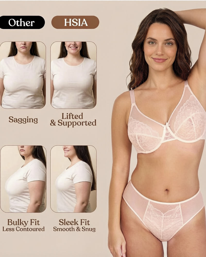 Floral lace shaping plus size bra