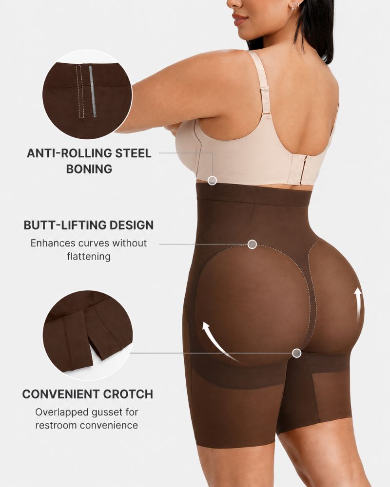 High-Waist X-Compression Tummy Control Shaping Shorts