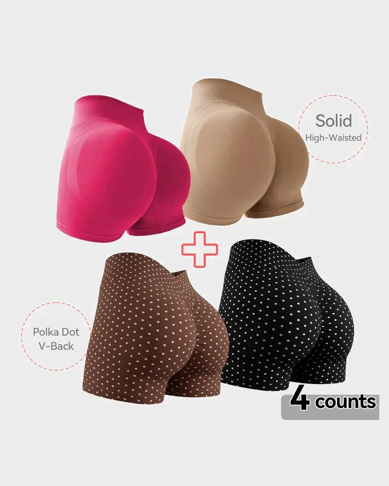 4-Pack High-Waist Seamless Butt-Lifting Shorts