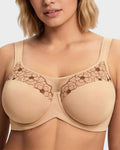 Plus Size Embroidered Full-Coverage Underwire Bra