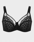 Plus Size Floral Lace Minimizer Underwire Bra