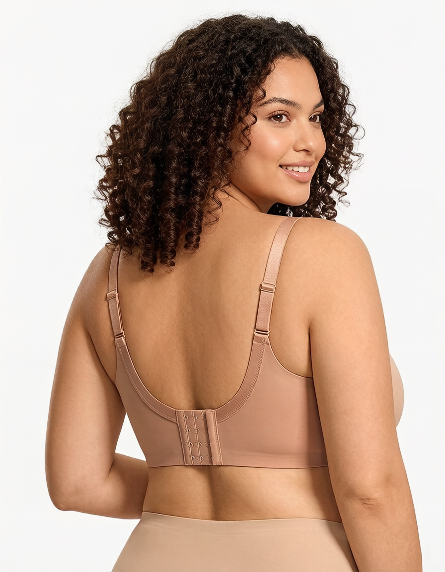 Delia Plus Size Smooth Full-Coverage Longline Support Bra.