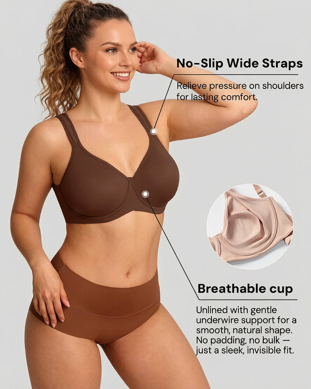 Soft Plus Size Full Coverage Unlined Minimizer Bra