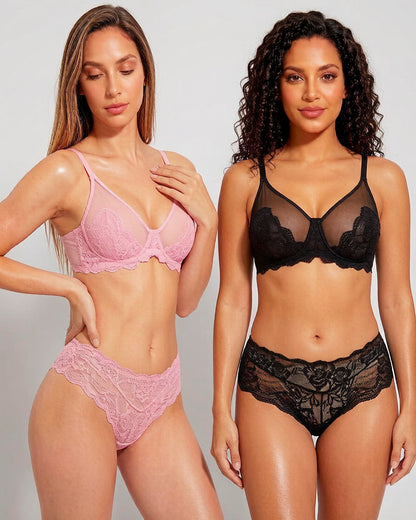 2-Pack Full Coverage Lace Minimizer Bras