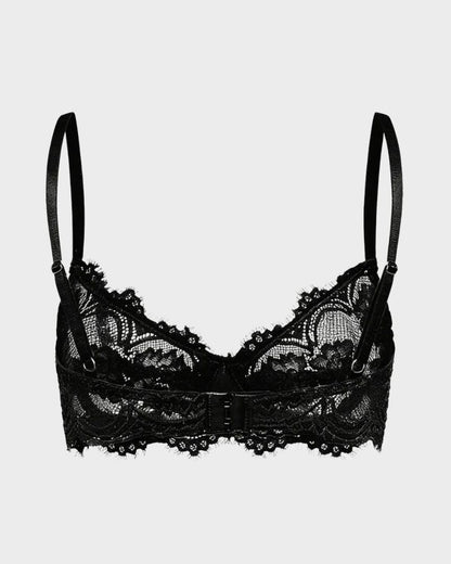 Floral Lace Plunge Underwire Bra