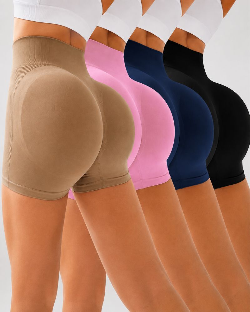 4-Pack High-Waist Seamless Butt-Lifting Shorts