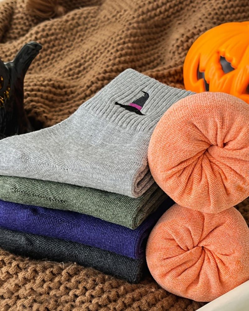 Cozy Halloween Crew Socks 5-Pack