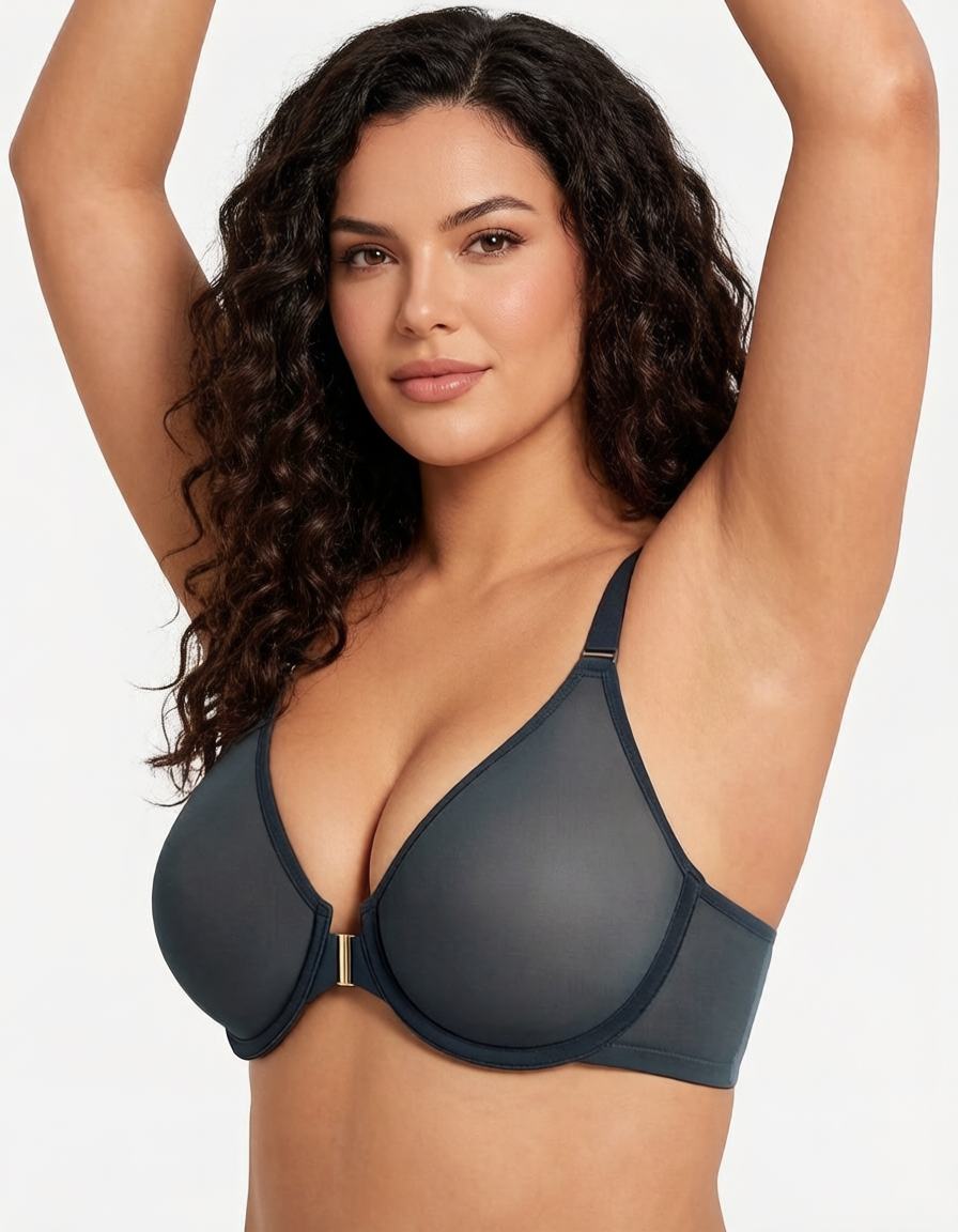 All-Day Comfort Front Closure Mesh Bra