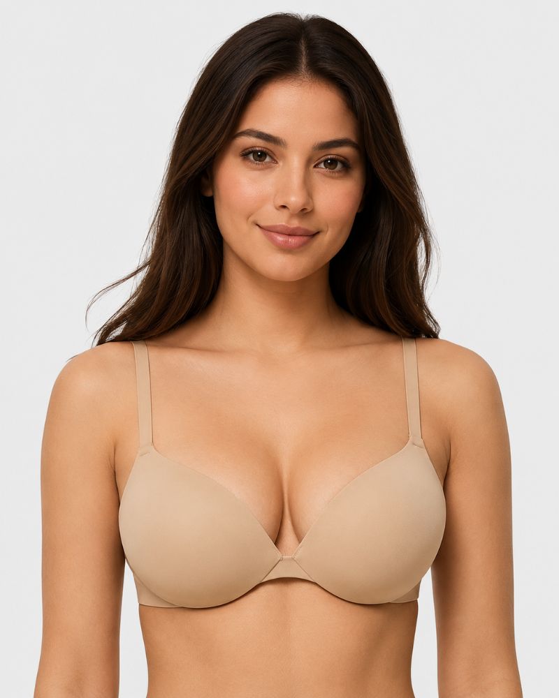 Deep Plunge Push-Up Underwire T-Shirt Bra