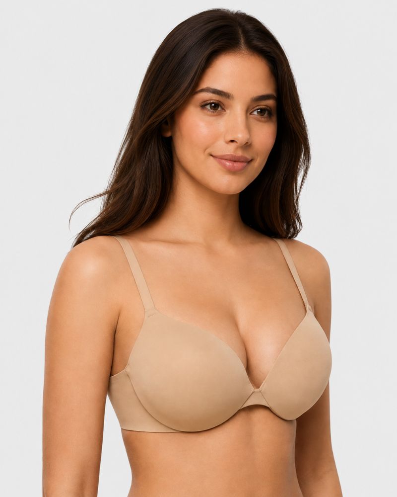 Deep Plunge Push-Up Underwire T-Shirt Bra