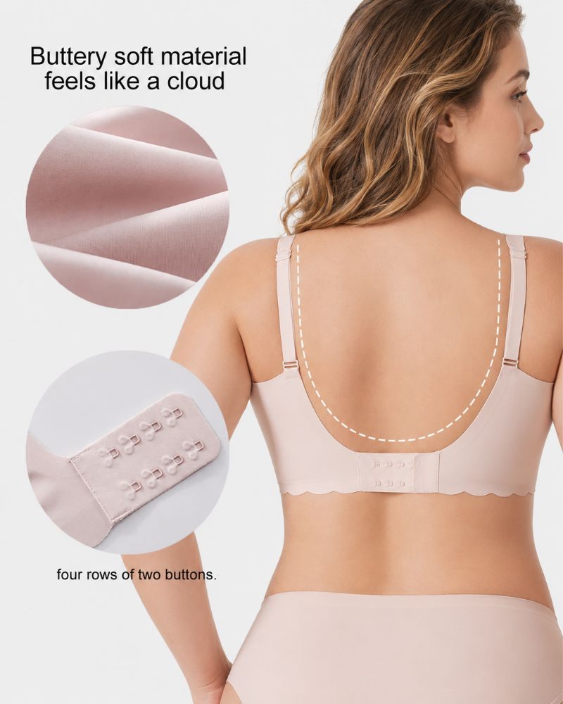 Deep V Seamless Scalloped Wireless Lift Bra