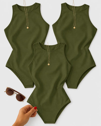 Slim-Fit Sleeveless Bodysuit Top