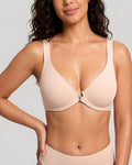 Front Closure Underwire Unlined Back Support Plunge Bra