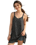 Leopard Print Athletic Mini Dress with Built-In Shorts & Pockets