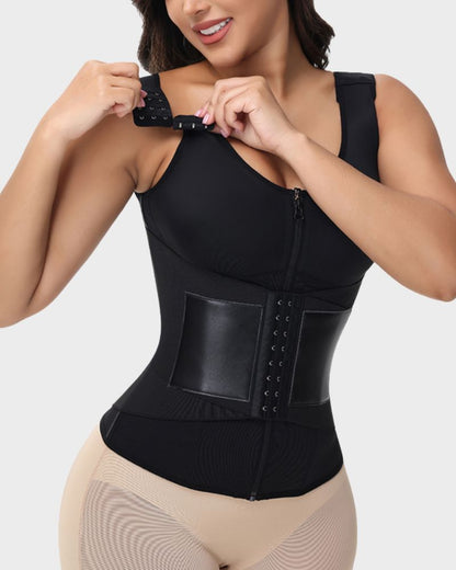 Double Compression Waist Trainer Vest with Built-In Bra