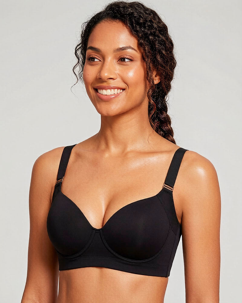 Push-Up Back Smoothing Bra-Brown