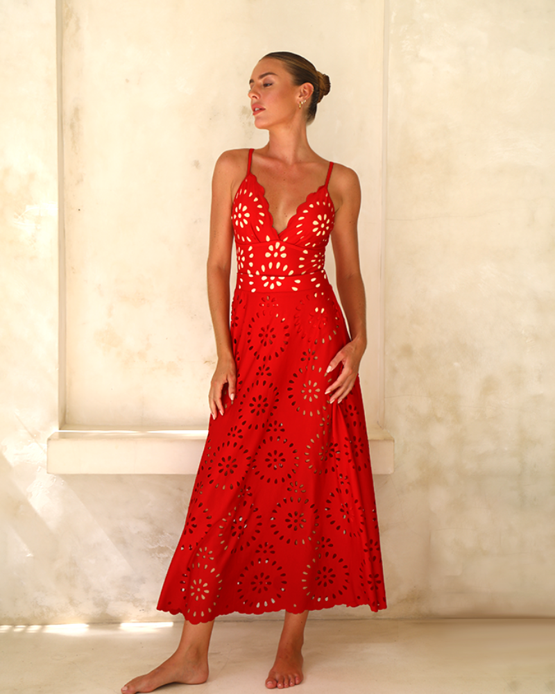 Shapecurve® Flower Hollow One Piece Swimsuit and Skirt