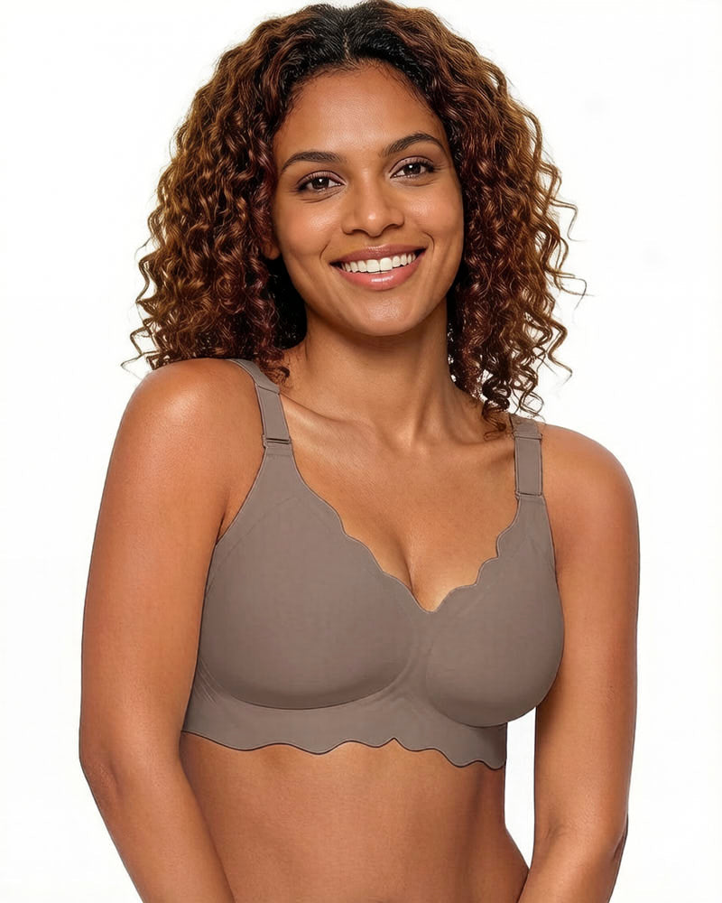 Soft Full Coverage Scalloped Wireless Jelly Bra