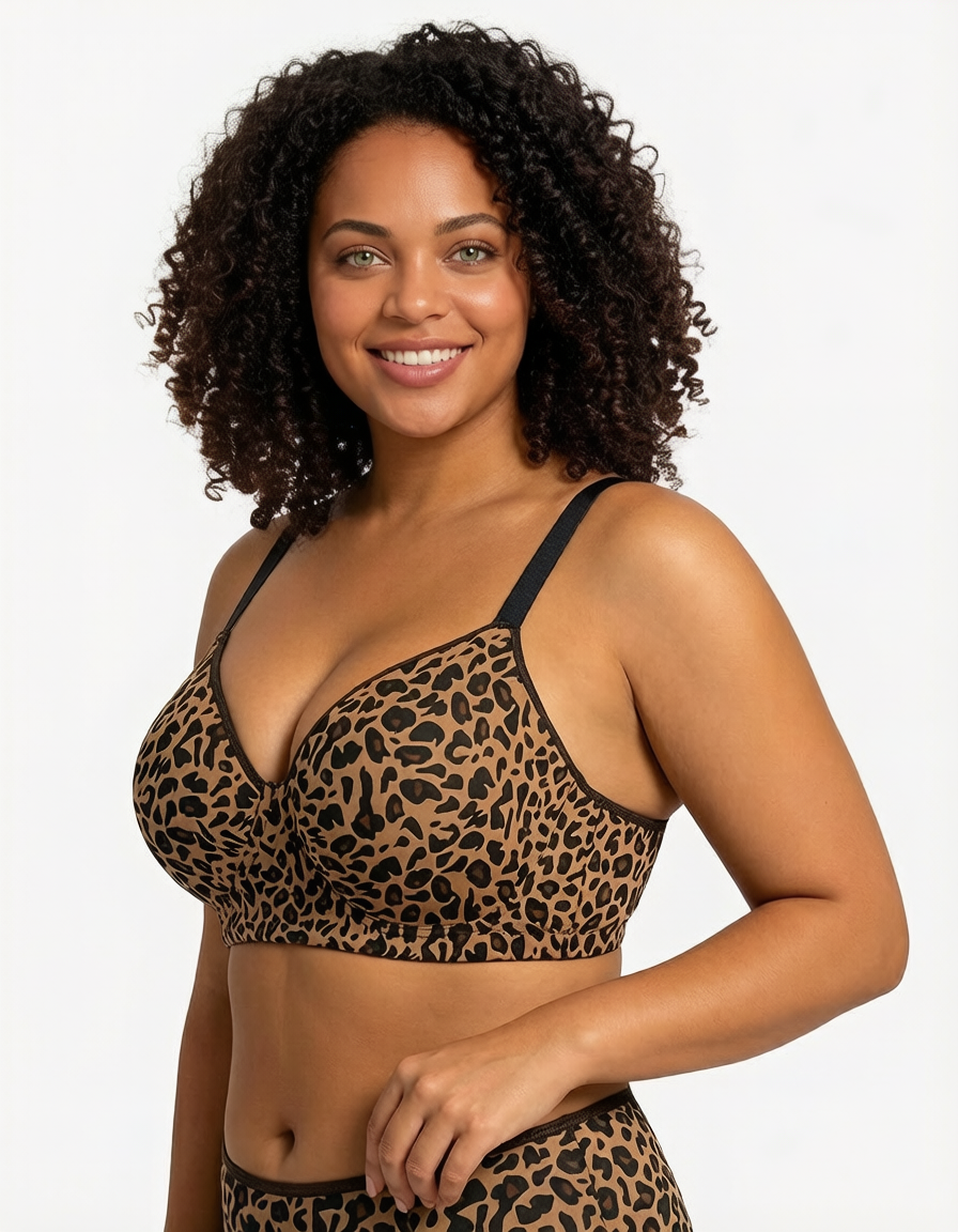 Delia Plus Size Smooth Full-Coverage Longline Support Bra.