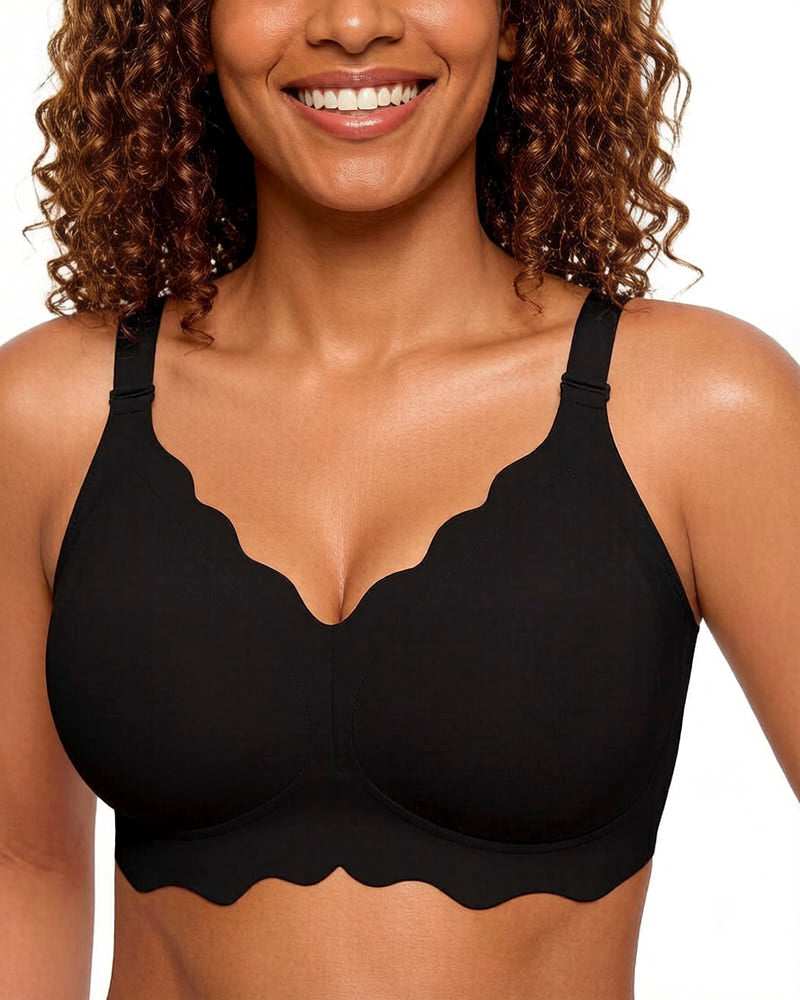 Soft Full Coverage Scalloped Wireless Jelly Bra