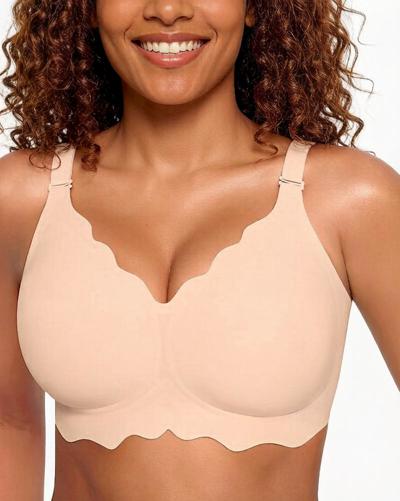Soft Full Coverage Scalloped Wireless Jelly Bra