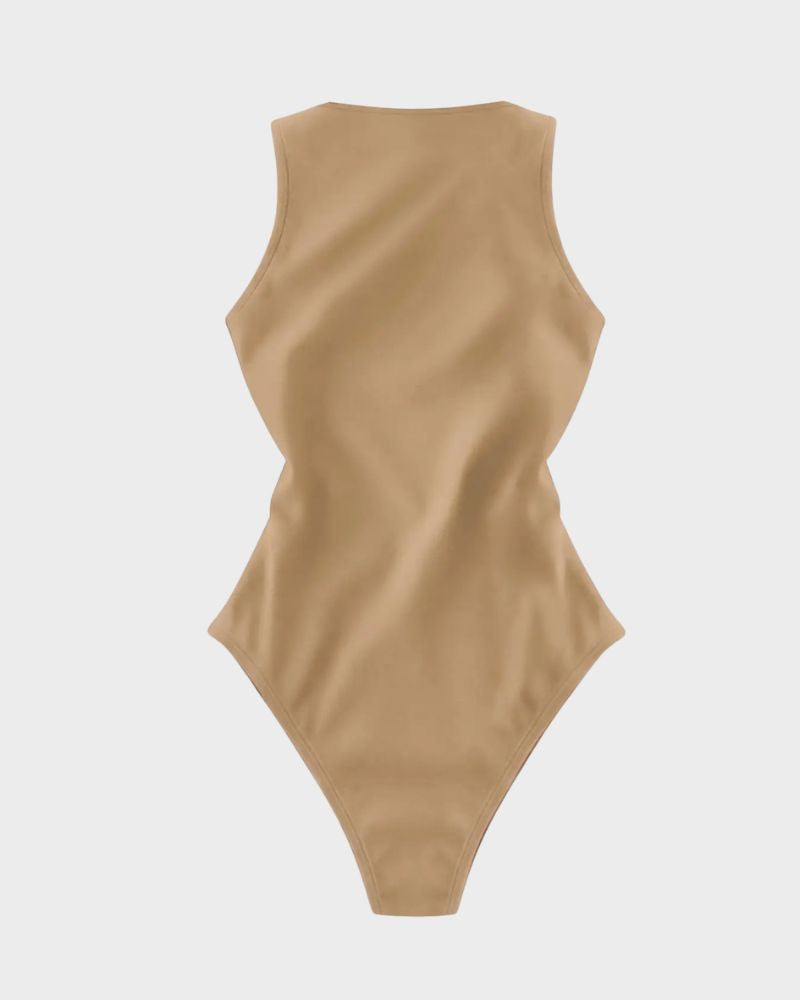 Slim-Fit Sleeveless Bodysuit Top