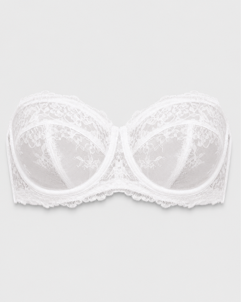 Lace Strapless See-Through Plus Size Convertible Underwire Bra