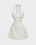 Ruched Tie-Back Halter A-Line Dress