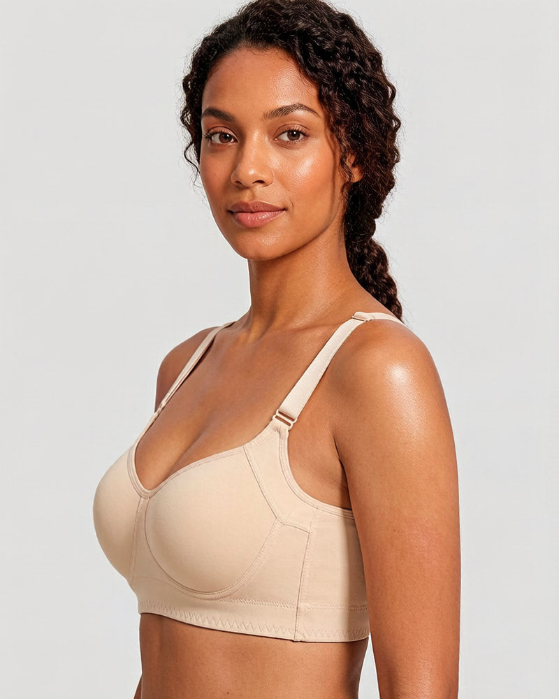 Push-Up Back Smoothing Bra-Brown