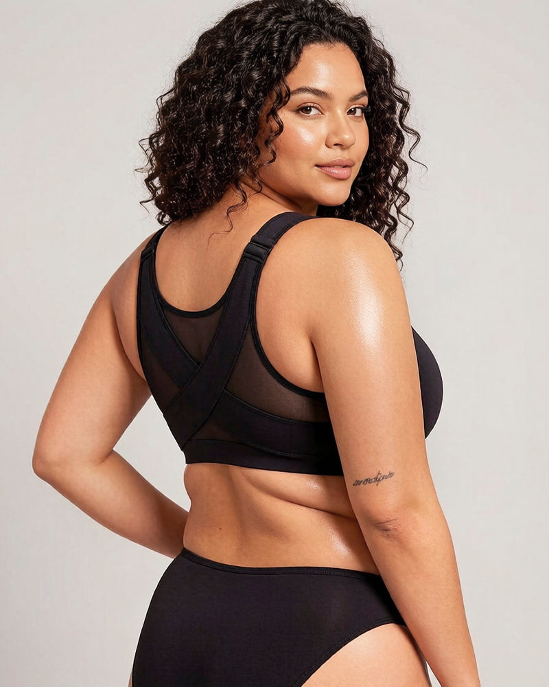 Women’s Front Closure Bra Full Coverage Posture Support Underwire Bra