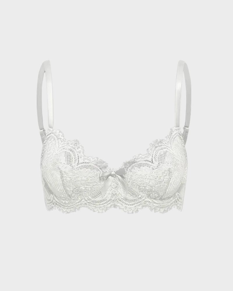 Floral Lace Plunge Underwire Bra