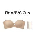Seamless Front Closure Strapless Push-Up Bra with Removable Straps