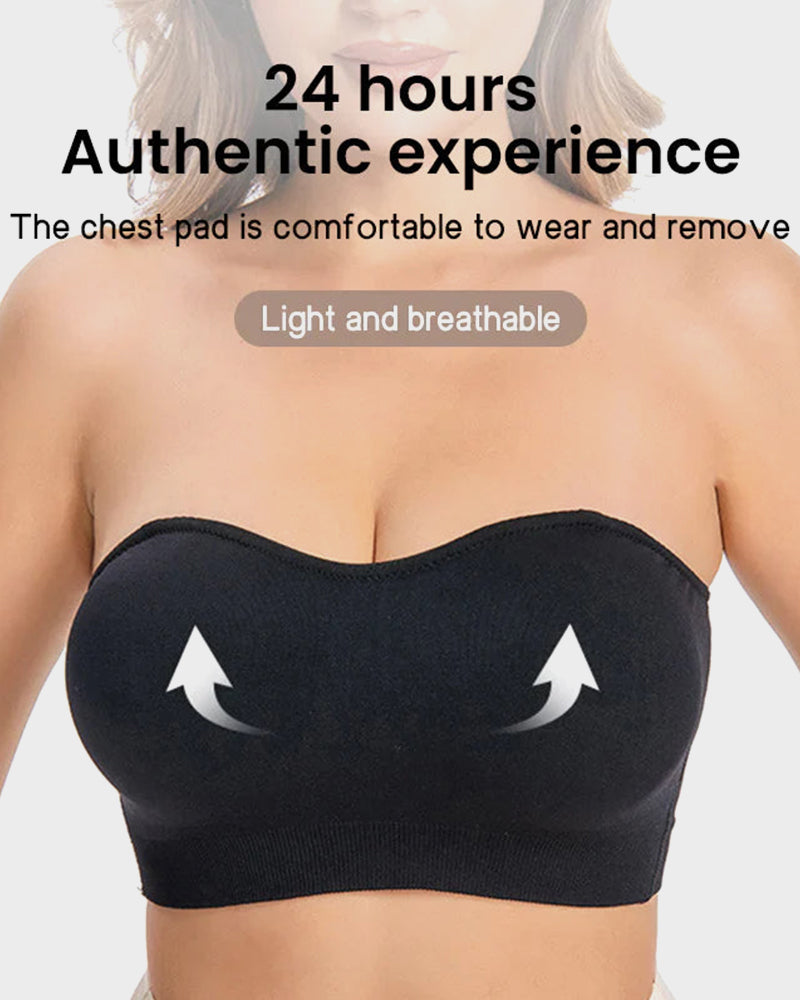Wireless Strapless Bandeau Bra with Anti‑Slip Silicone Support
