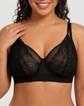Plus Size Lace Mesh Full-Coverage Underwire Bra