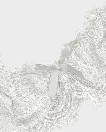 Floral Lace Plunge Underwire Bra