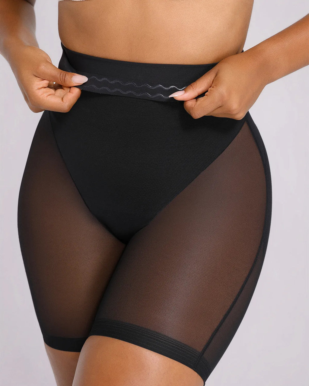 Mesh Smooth High-Waisted Mid Thigh Shorts