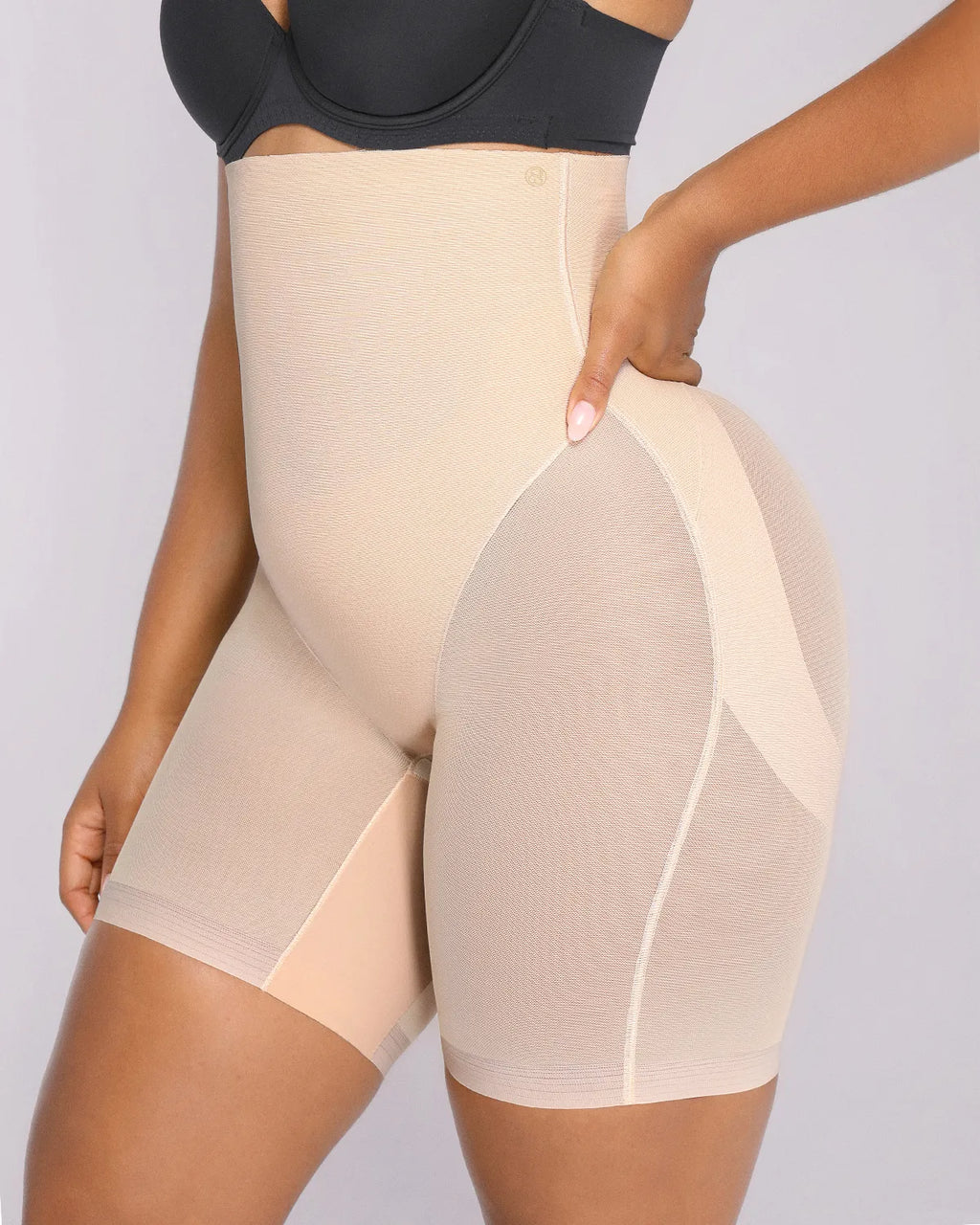 Mesh Smooth High-Waisted Mid Thigh Shorts